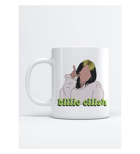 Billie Eilish Vektörel Baskı Porselen Kupa Bardak