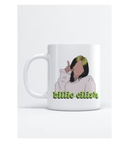Billie Eilish Vektörel Baskı Porselen Kupa Bardak