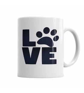 Love Dog Pug Cat Kedi Köpek Kupa Bardak Porselen