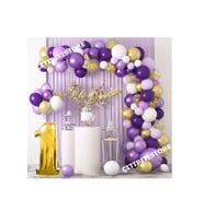 Çıtıpıtıstore Özel 1 Yaş Macaron Mor Balon Zinciri Seti