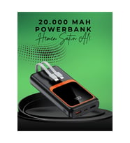 20000 mAh Taşınabilir Powerbank Çok Kablolu, Hızlı Şarj Destekli (22.5W)