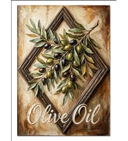 Zeytin Dalı Ve Olive Oil Yazısı Dekoratif Kanvas - Mdf Ahşap Tablo