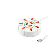 USB Hub RGB 10 Port 480 Mbps 1.2 m Beyaz HDX7034