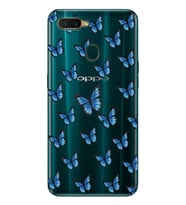 Oppo A5S/AX7/A12 Uyumlu Kelebek Desenli Şeffaf Telefon Kılıfı