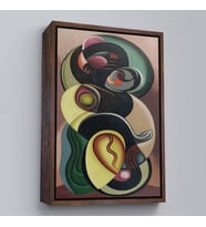 Çerçeveli Auguste Herbin - Kompozisyon Hareketi Tablosu (Siyah)