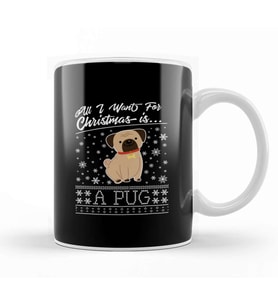 All I Want For Christmas Is A Pug Knit Pattern Kupa Bardak Porselen