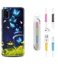 Samsung M21 M22 M23 M30 M31S M32 Kılıf Kablo Koruma Spiral Silikon Neon Butterflys 1309