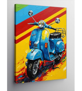 Kanvas Tablo Renkli Vespa Tasarımı
