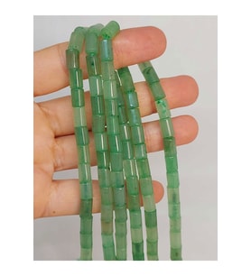 Bileklik Boy Aventurin Taşı Silindir Kesim 5.5x7.5mm Yarım Dizi (49310) (18CM UZUNLUĞUNDADIR)