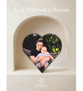 Kişiye Özel Porselen Resim, Fotoğraf Baskılı Porselen Resim, Kalp Serisi Porselen Resim, Solmayan Hediyelik Porselen Resim 20X20 BOYUTLARINDA