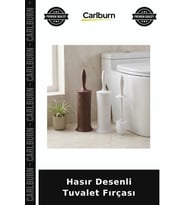 Özel Üretim Banyo Düzenleyici Estetik Kapaklı Modern Hasır Desenli Tuvalet Fırçası