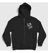 Presmono Unisex Siyah Animals Indian Kızılderili Fermuarlı Kapüşonlu Sweatshirt 306770tt