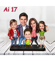 Kişiye Özel Ahşap Biblo - Aile Karikatür Biblo - 5 Kişilik Aile Biblo 3