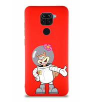 Xiaomi Redmi Note 9 Soft Premier Kapak Sandy Tasarımlı Silikon Kılıf - Kırmızı (Şeffaf)