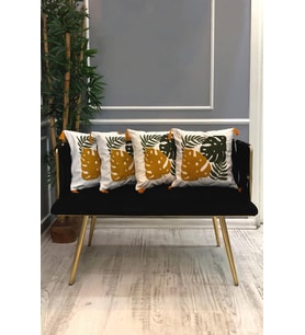 Nakışlı Püsküllü Dekoratif Kırlent Kılıfı Takımı (4 Parça - 43x43 cm) NKK004