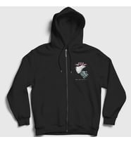 Presmono Unisex Siyah U D O Man And Machine Fermuarlı Kapüşonlu Sweatshirt 426233tt
