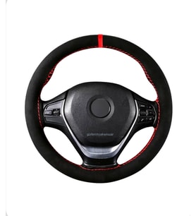 Opel Corsa D 2006-2014 Alkantara Dikmeli Direksiyon Kılıf Kırmızı