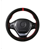 Opel Corsa D 2006-2014 Alkantara Dikmeli Direksiyon Kılıf Kırmızı