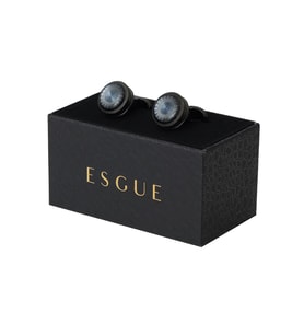 Esgue Füme Gri Renk Yuvarlak Form Luxery Kol Düğmesi