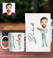 Kişiye Özel Karikatür Tasarım Defter Kalem Kupa Hediye Seti 96280
