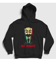 Presmono Unisex Siyah Poster Hacker Mr Robot Kapüşonlu Sweatshirt 410197tt