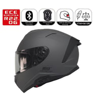 X340 Mat Gri Motosiklet Kaskı Spoiler Mod Güneş Vizörlü Full Face Kask
