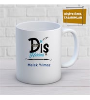 Kişiye Özel İsim Yazılabilir Diş Hekimi Kupa Bardak
