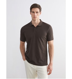 LCWAIKIKI Classic Kahverengi Polo Yaka Pike Erkek Tişört