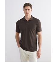 LCWAIKIKI Classic Kahverengi Polo Yaka Pike Erkek Tişört