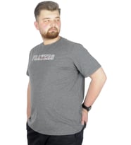 Mode XL Büyük Beden T-Shirt Bis Yaka Prayers 22185 Antramelanj