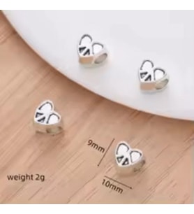 Takantakana Worldshop, Pandora, Bileklik Uyumlu, Kalp Gümüş, Charm  (1Adet)