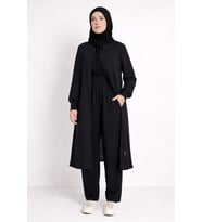 Müslin Pantolon Tunik Takım – Fermuarlı Cepli Rahat Kesim