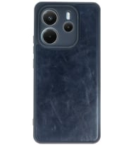 Redmi Note 14 4G Kılıf Şık Görünümlü Deri Kapak RYC/Aras Deri (Lacivert)