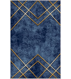 Eliana Home Baskılı, Yıkanabilir Kaymaz Taban Salon Halısı LNA1665 100x150 cm (Mavi)