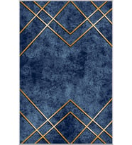 Eliana Home Baskılı, Yıkanabilir Kaymaz Taban Salon Halısı LNA1665 100x150 cm (Mavi)