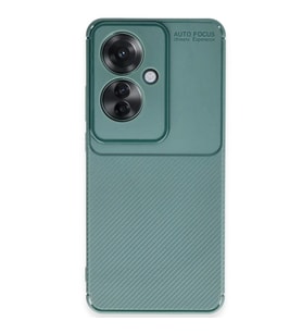 Oppo Reno 11F Kılıf Auto Focus Karbon Kapak - Koyu Yeşil