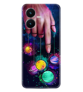 Vivo Y22S Kılıf Silikon Desen Özel Seri Finger planet 1740