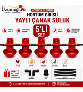 5 adet Hortum Girişli Yaylı Çanak Suluk Otomatik Tavuk Civciv Suluk Sistemi