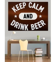 Bira İç Yazılı Poster Dekoratif Kanvas - Mdf Ahşap Tablo
