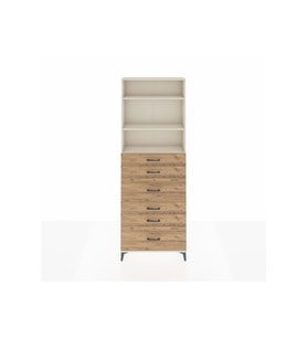 Arges Dolap 3 Raflı 6 Çekmeceli 88x30x243 Aytaşı-Çam