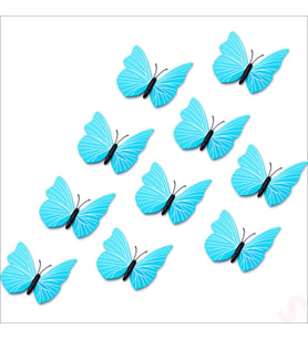 3D Baskılı PVC Kelebek SüS, 7,5 cm x 10 Adet - Mavi