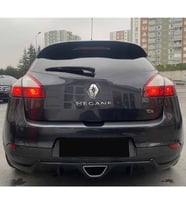 Renault Megane 3 RS Difüzör 4 Kapı Uyumlu Parlak Siyah Plastik Egzoz Görünüm Arka-difizör-bodykit-ek