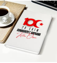BK Gift 29 Ekim Temalı Beyaz Defter-1, Arkadaşa Hediye , 29 Ekim Hediyesi, 100.Yıl Hediyesi