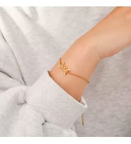 Kişiye Özel 925 Ayar Gümüş Ay Tanrıçası Sembol Bileklik (Gold)