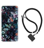 TCL 10L 10 Plus 10SE 20E 20SE 30 L7 Kılıf Boyun Askılı Silikon Great Flowers 1304