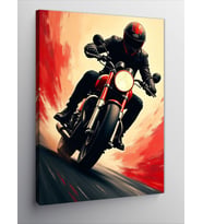 Kanvas Tablo Kırmızı Motor Ve Hareket Enerjisi