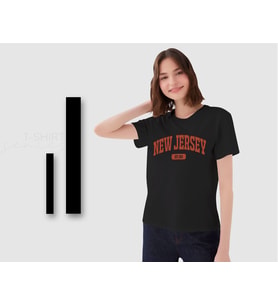 BK Gift New Jersey Tasarımlı Kadın Siyah T-shirt, Arkadaşa Hediye, Doğum Günü Hediyesi, Trend Tişört, Sevgili Hediyesi-1