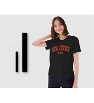 BK Gift New Jersey Tasarımlı Kadın Siyah T-shirt, Arkadaşa Hediye, Doğum Günü Hediyesi, Trend Tişört, Sevgili Hediyesi-1