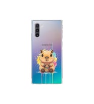 Samsung Galaxy Note 10 ile Uyumlu Splash Kapibara Tasarımlı Şeffaf Silikon Kılıf