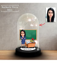 Kişiye Özel Karikatür Kadın Öğretmen Tasarımlı Fanus Biblo, Öğretmene Hediye, Öğretmenler Günü, Öğretmenler Günü Hediyesi,, FN231